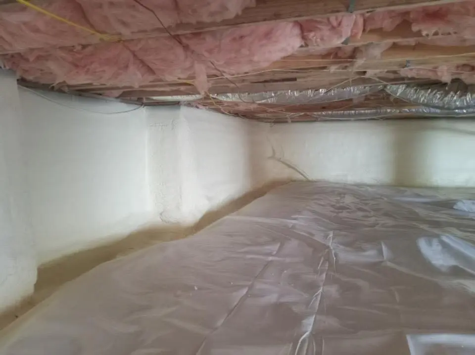 Crawl space encapsulation with closed-cell spray foam for Spray Foam Roofing in Rogers